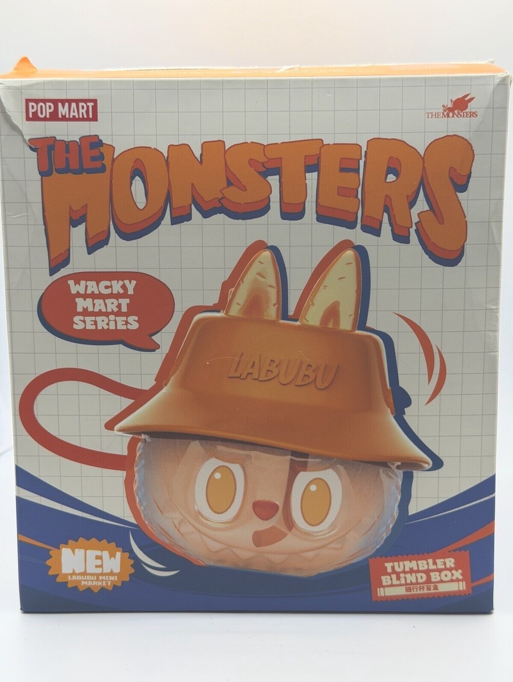 POP MART Labubu Wacky Mart Tumbler Honey Orange 495ml NEW Open Box